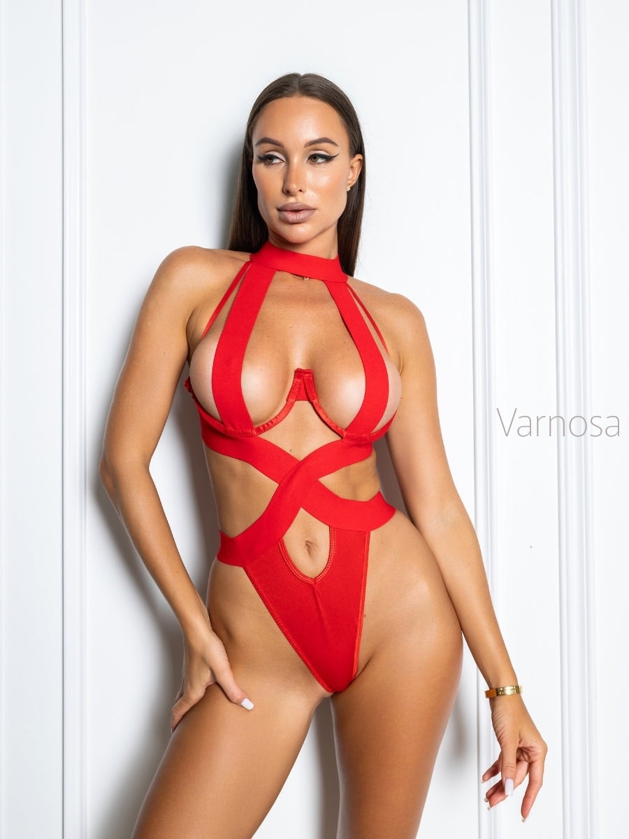 Varnosa  3034 Erica Halter Bodysuit