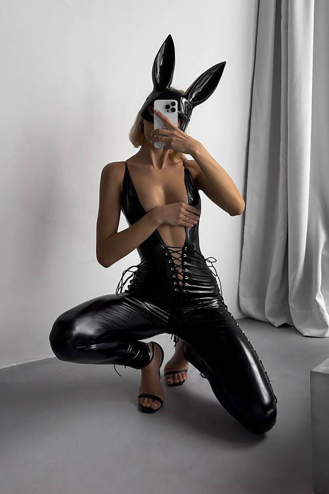 Varnosa 1040 Milana Fantezi Jumpsuit – Siyah